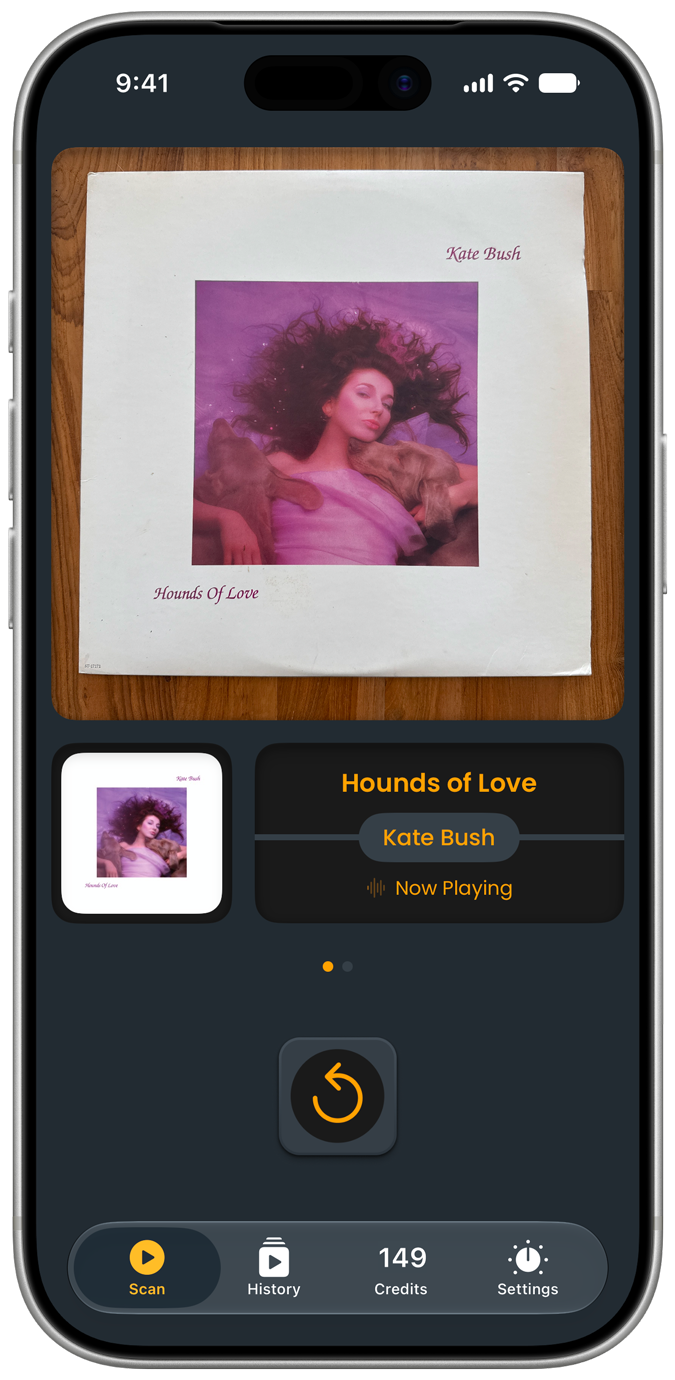 Coverplay now-playing screen