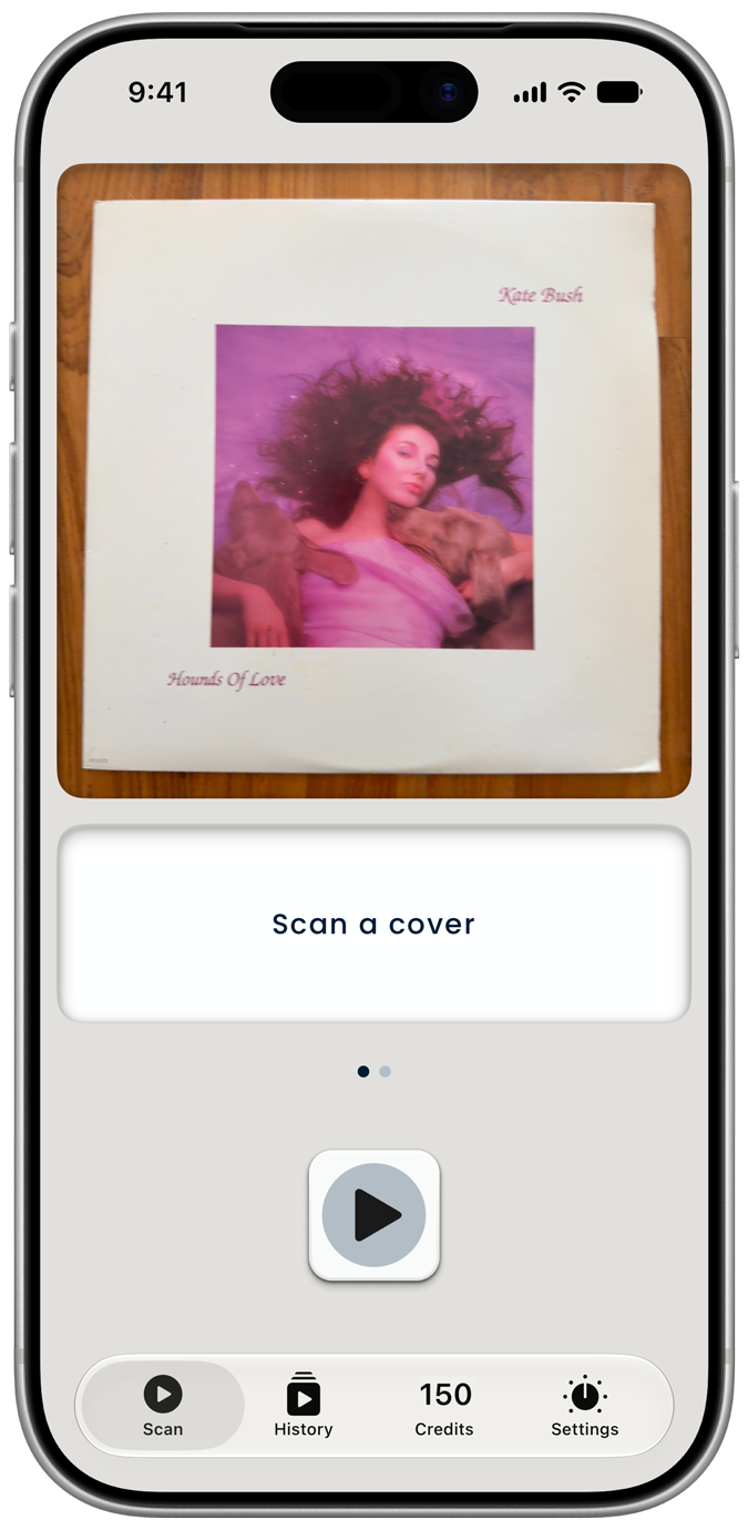 Coverplay scan screen